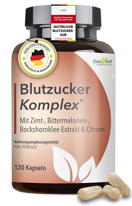 BioMedicals DocVital® Blutzucker Komplex [120 Kapseln] hochdosiert – Unterstützung vom normalen Blutzuckerspiegel* & bei Insulinresistenz mit u.a. Ceylon Zimt 1030411