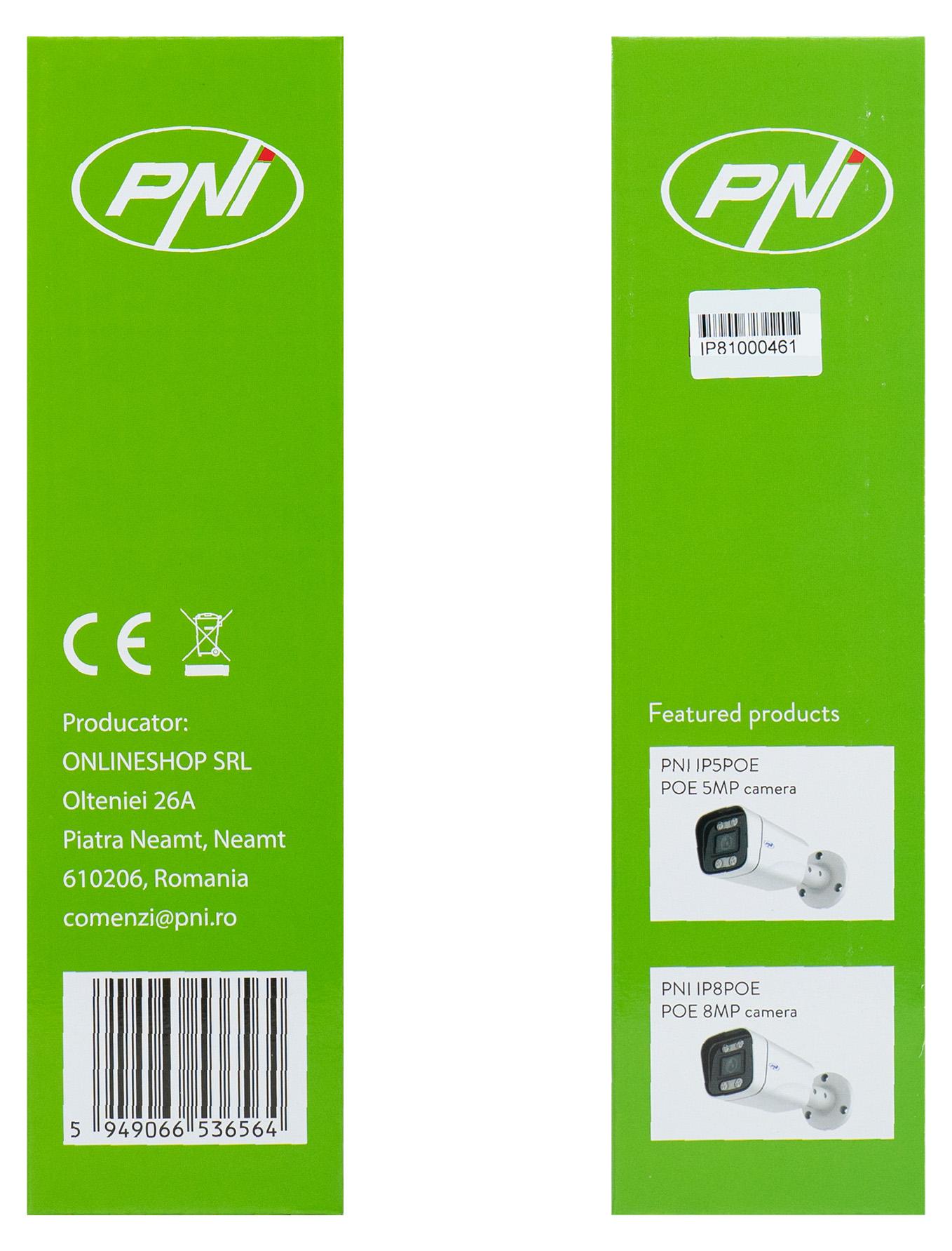 NVR POE PNI House IP810 mit 10 Kanälen 4K 8MP, 4 Kanälen POE und 6 Kanälen IP AI-Funktionen PNI-IP810
