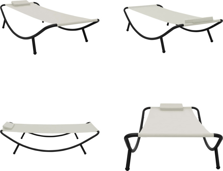 vidaXL Záhradná posteľ Cream 200 x 90 cm oceľ - Posteľ do obývačky - Postele do obývačky - Vonkajšie postele do obývačky