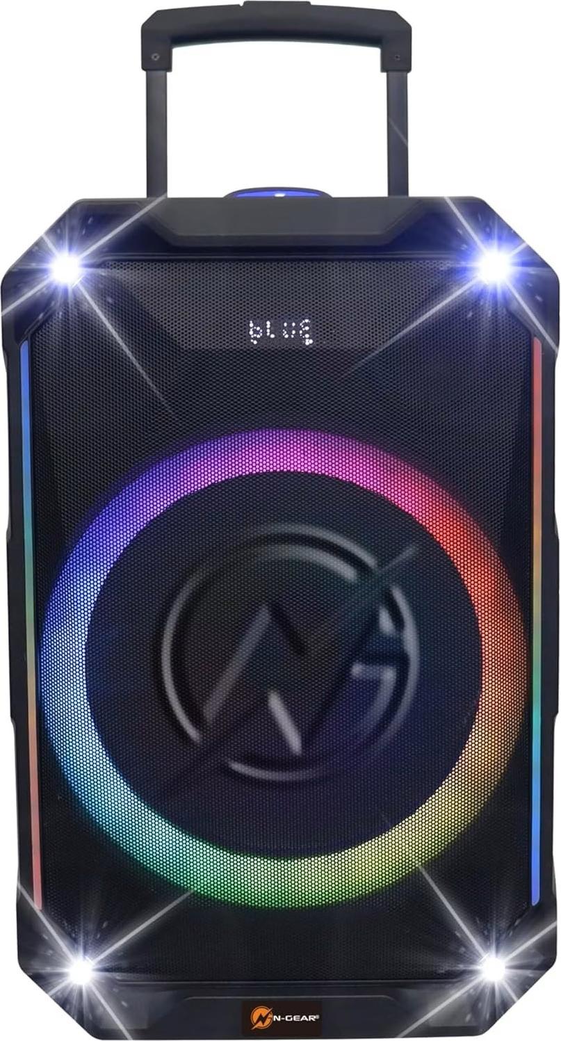 N-GEAR THE FLASH 1240 | 12-Zoll-Bluetooth-Lautsprecher mit Mikrofon und Lichtshow