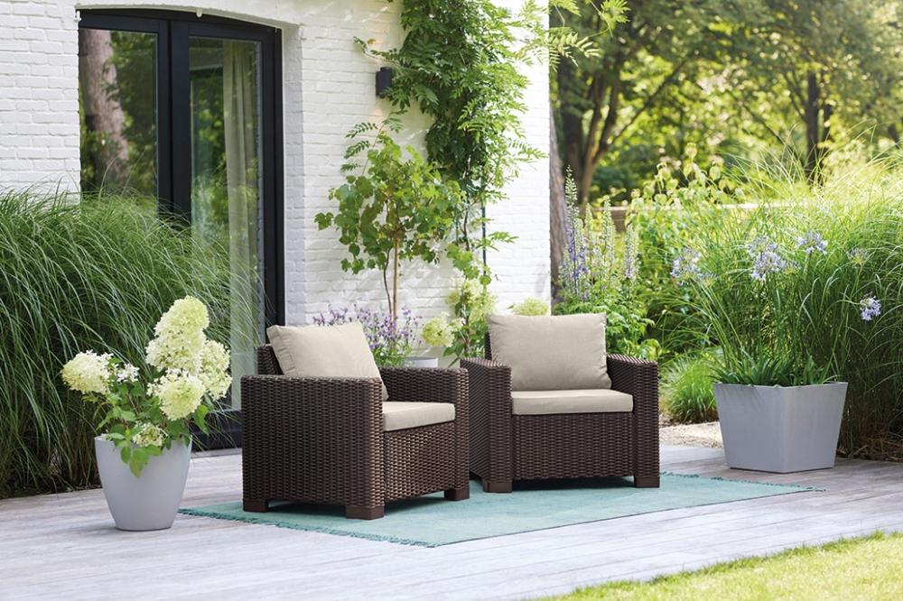 Gartenstuhl KETER California Chair 2 Stück - 83 x 68 x 72 cm - braun/cremefarben