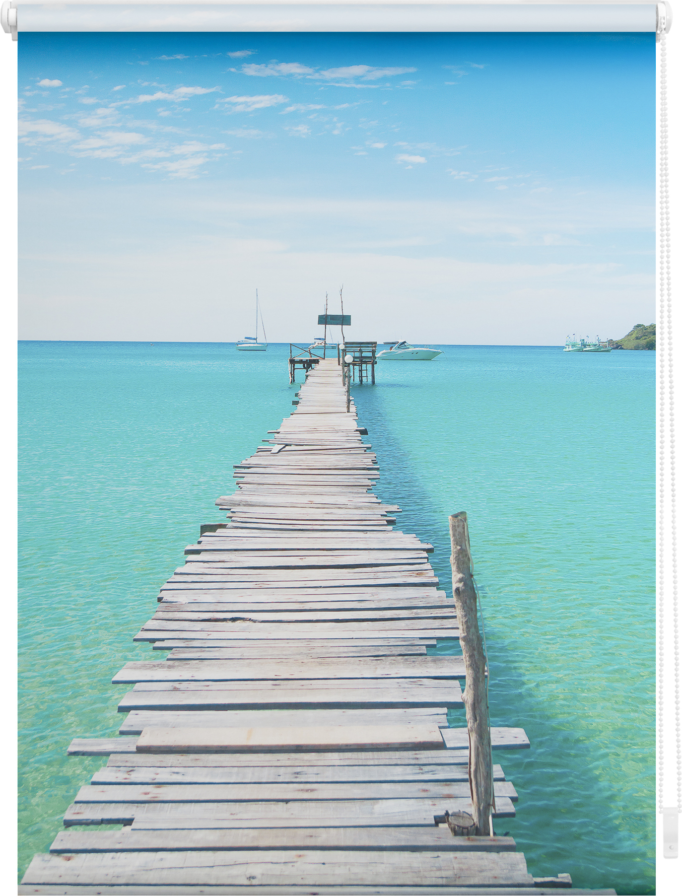 Lichtblick Rollo Klemmfix, ohne Bohren, blickdicht, El Mar - Blau 45 cm x 150 cm (B x L) KRT.045.150.399