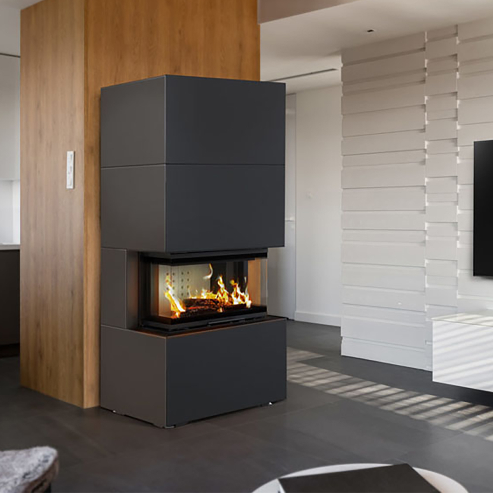 Modulárny krb NBC/Easy Box 7 KW Ø 160 Oceľové puzdro Čierna