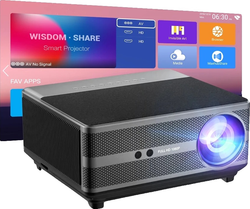 Projektor Full HD, jas 21 000 lúmenov, veľkosť projekcie od 50 do 300 palcov, verzia pre Android