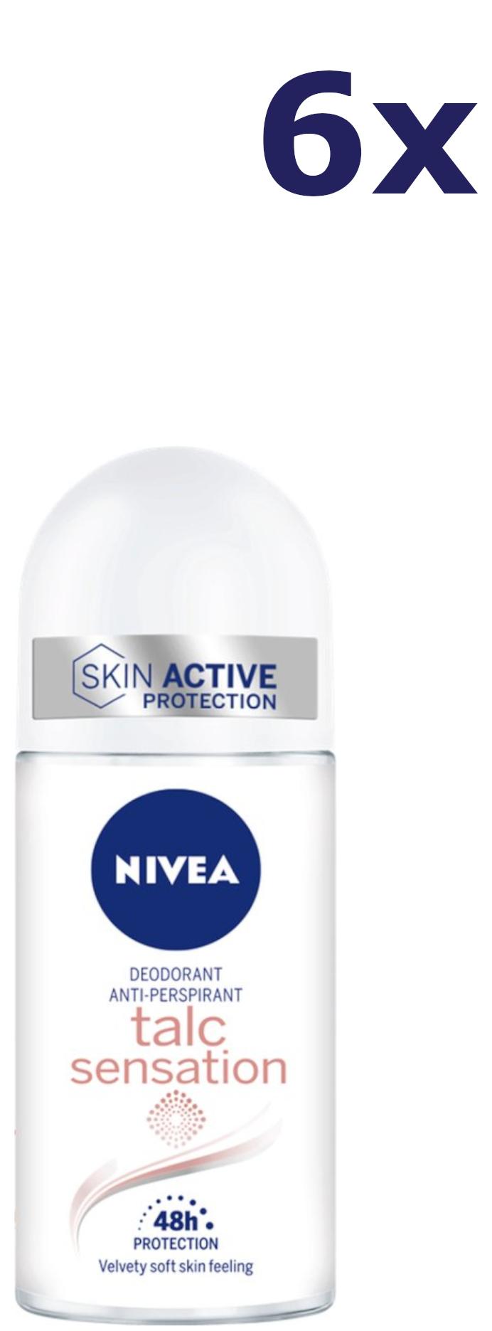 6x Nivea Deo Roll-on - Talc Sensetion 50 ml
