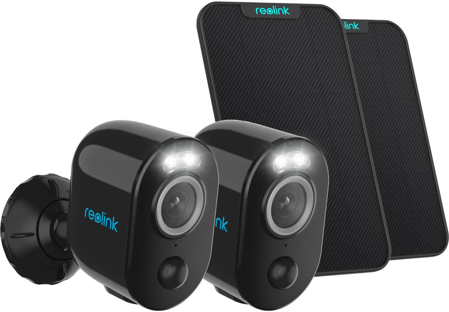 Reolink 2K 4MP vonkajšia monitorovacia kamera s 2,4GHz/5GHz WLAN, detekciou osôb a vozidiel, video dohľad Argus 3 Pro so solárnym panelom (2 ks), čierna