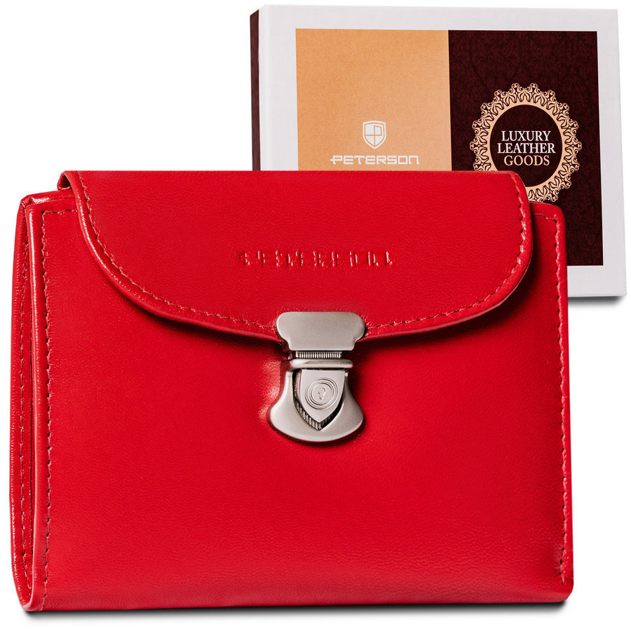 Damen-RFID-Geldbörse aus Leder mit Druckknopfverschluss - Peterson