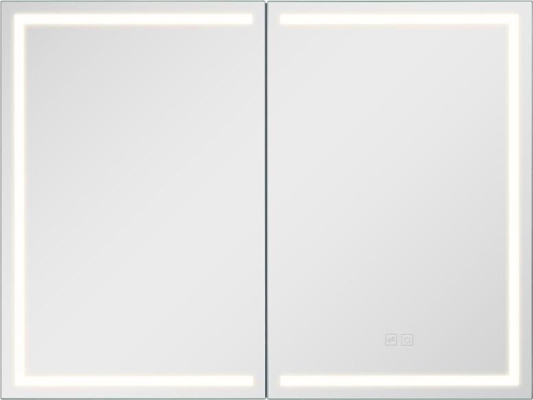 VEVOR Beleuchteter Medikamentenschrank mit HD-Spiegel, 3 Farben, 60 x 80 cm, zur Wandmontage