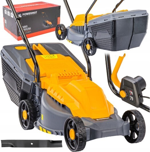 Powermat Elektro Rasenmäher Elektromäher Motormäher 2200W 32 cm Schnittbreite 3 Schnitthöhen Stufen PM1277