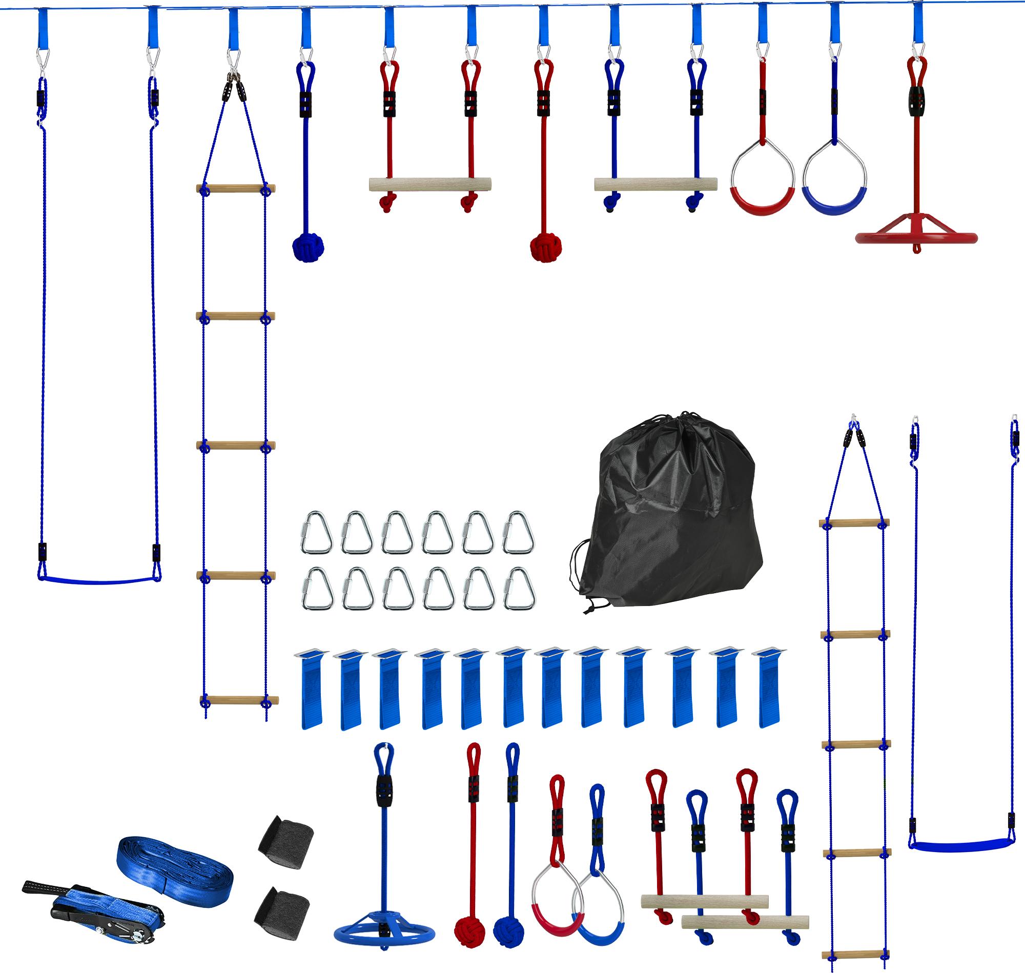 Welikera 6 Seilrutschen-Kits für Kinder, 50 kg Belastbarkeit, 3-6 Jahre, Tragetasche, Blau KAUF-INTT-344-096V00BU-004