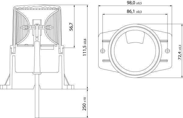 HELLA Blitz-Kennleuchte 2XD 014 959-111 98mm 111,5mm