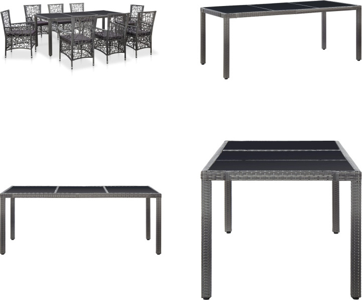 vidaXL 9-dielny záhradný jedálenský set poly ratan sivý - Jedálenský set - Jedálenské sety - Záhradný nábytok - Záhradný nábytok