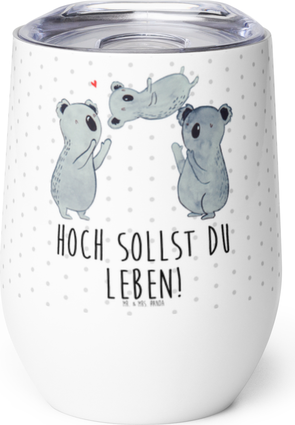 Mr. & Mrs. Panda Weinbecher Koalas Feiern - Weiß - Geschenk, Liebe, Happy Birthday, Geburtstag, Geburtstagsgeschenk, Kind, Partyhüte, Familie, Glühweinbecher, Herz PD-1247747-STANDARD