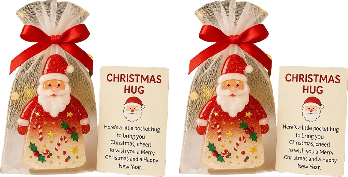 Homedvery Kleine Weihnachtskugel aus Kunstharz mit aufmunternder Karte – ein emotionales Andenken für Freunde und Familie als Gastgeschenk für die Weihnachtsfeier 4592659@Hdvery