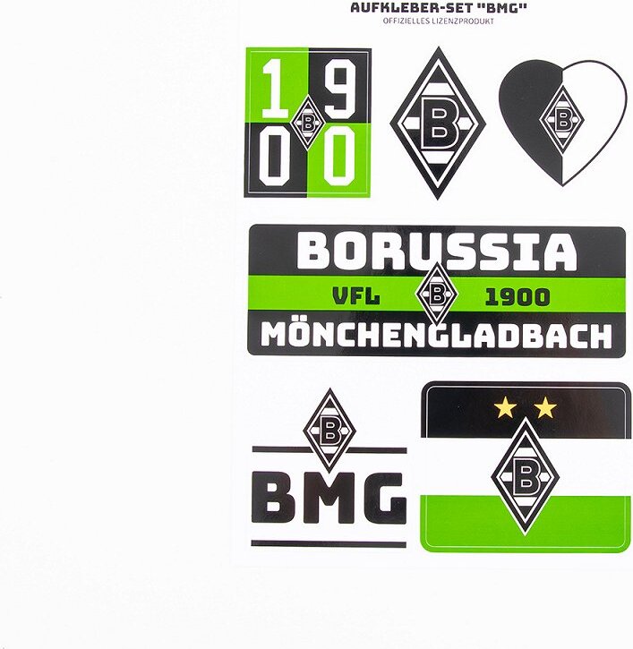 Borussia Mönchengladbach Aufkleber-Set - 9 Coole Jünter Sticker Für Echte BMG-Fans