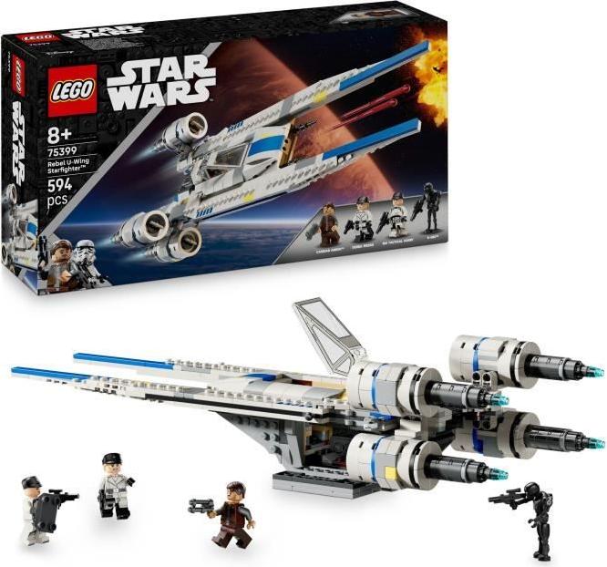 LEGO Star Wars Andor U-Wing stíhačka Rebelov, 594 dielov, stavebnice od 8 rokov, 4 minifigúrky