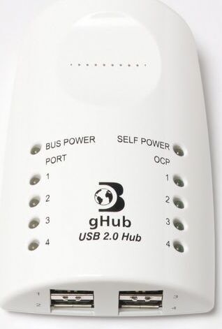Dr Bott gHub 2.0 White, 4-portový rozbočovač USB2, 230 V Euro