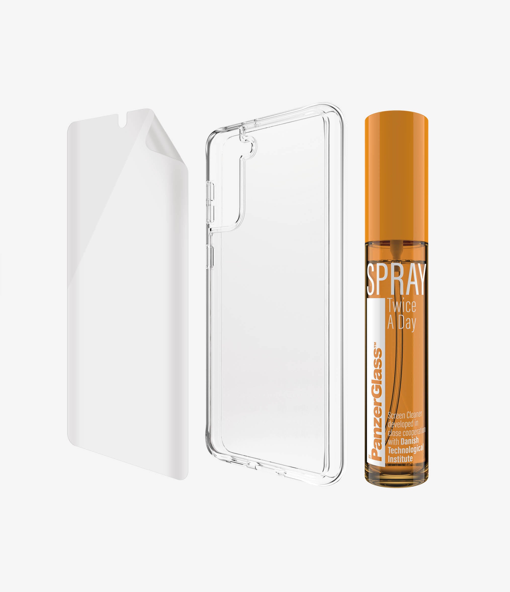 Sada fólie+Husa Silicon Slim Armour pre Samsung Galaxy S21 Plus Transparent