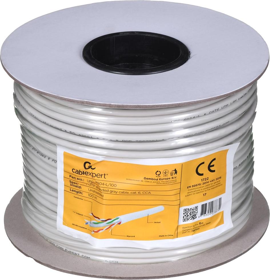gembird CAT6 UTP LAN-Kabel (CCA), verseilt, Eca, 100 m UPC-6004-L/100