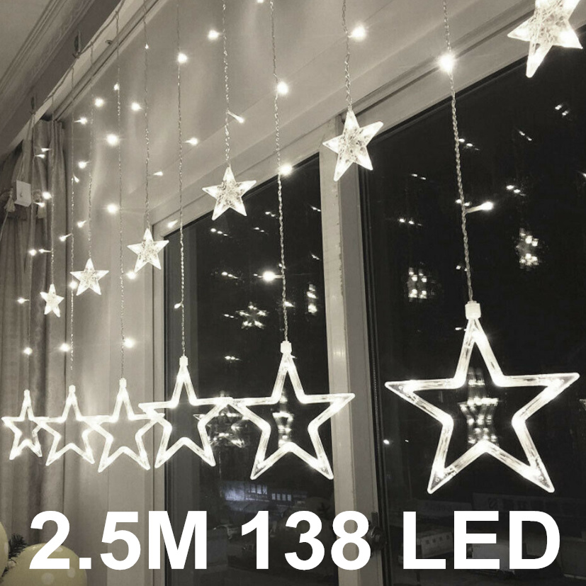 LED Lichterkette Lichtervorhang Eiszapfen-Lichterkette Dimmbar Sternenvorhang DE 