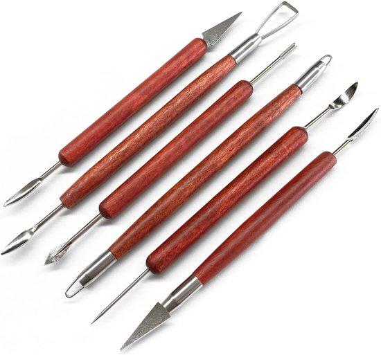 OEM Keramikwerkzeug-Set, 6-teilig, Edelstahl, Holzgriff, für Reliefdruck und Schnitzen 2026