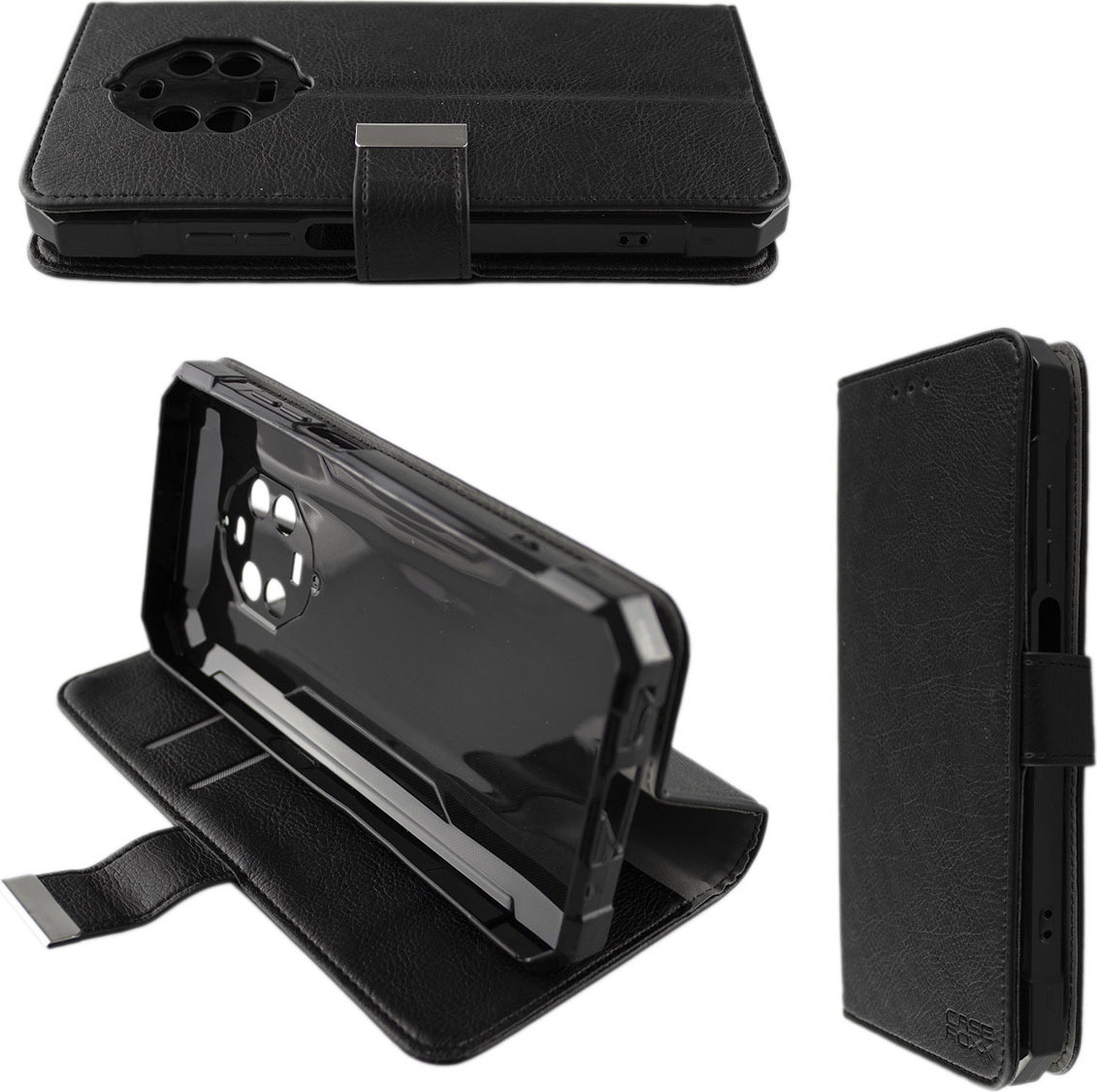 Custodia A Libro Con Portatessere Per Oukitel WP35 – Fodero In Similpelle Nero Caseroxx