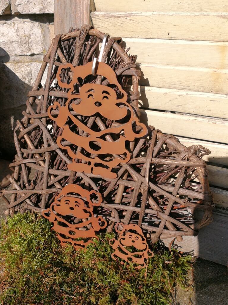 Ferrum Art Design Edelrost Christbaumschmuck Nikolaus, 3 Größen Christbaumschmuck Nikolaus - Set