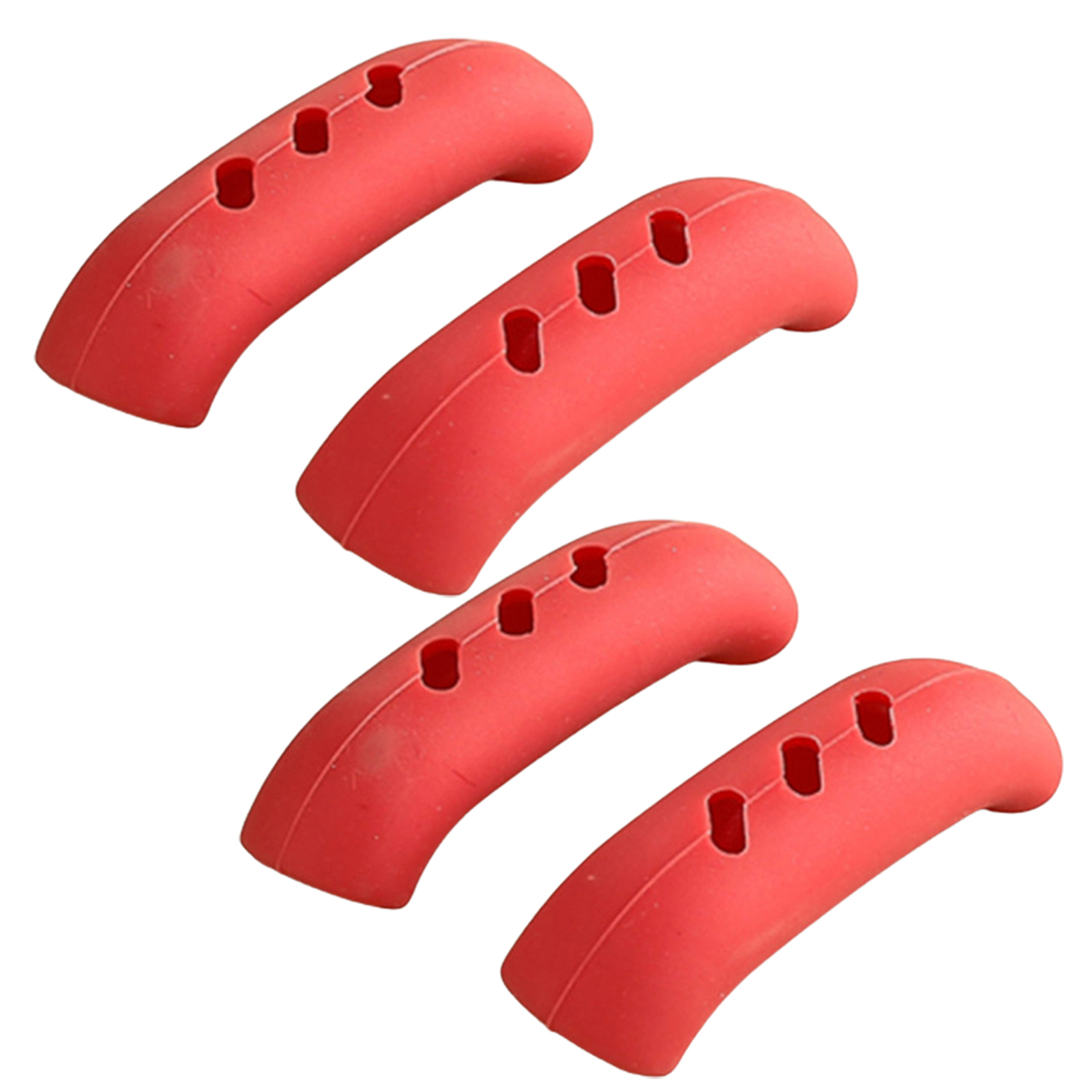 Hameb 4 teile/satz küche pfannengriff abdeckung waschbar tragbar hitzebeständig pfannengriff halter rissfest robust rutschfest hohe temperaturbeständigkeit verbrühschutz topf ohrclip küchenwerkzeug-Rot 3282121