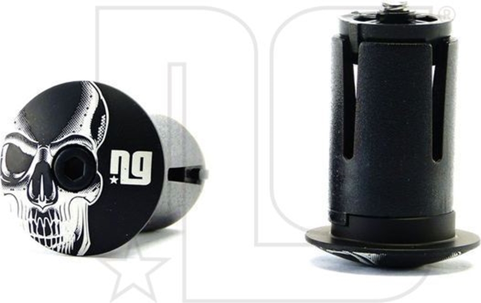 NG Sports Lenkerendkappen Road, verschraubbar, Aluminium, 18-21mm, Skull Edition, matte black 1480-03