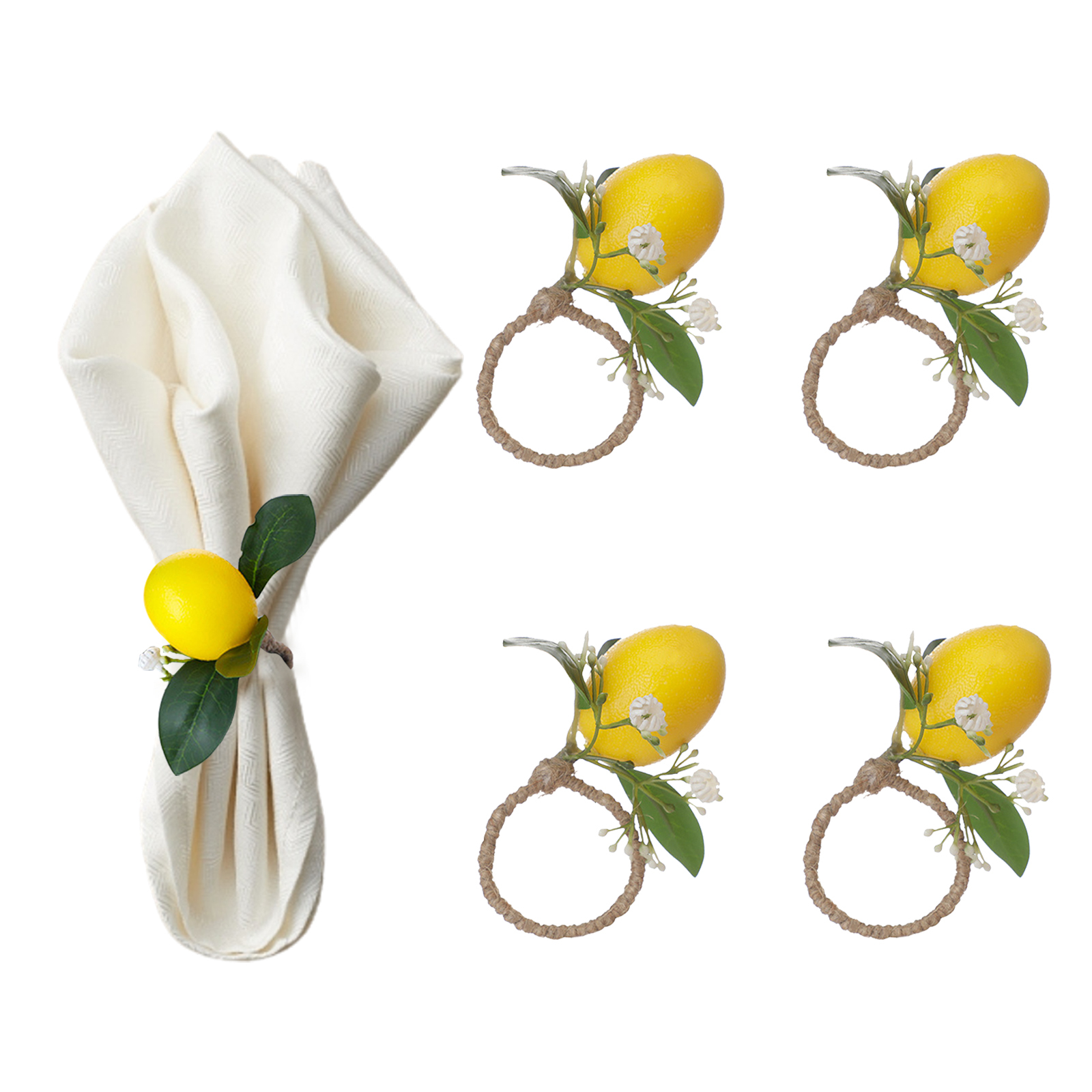 Cocosity Serviettenringhalter,Zitrone Serviettenschnalle,Gelbe Zitrone Serviettenringe,Zitrone Serviettenhalter Ring,Zitrone Serviettenhalter