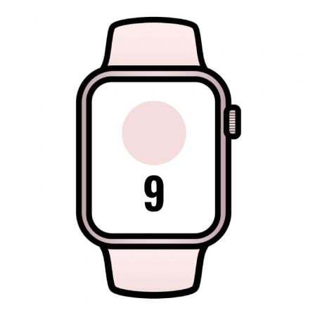 Apple Watch Series 9/ GPS/ 45 mm/ Cellular/ Caja de Aluminio Rosa/ Correa Deportiva Rosa Claro M/L