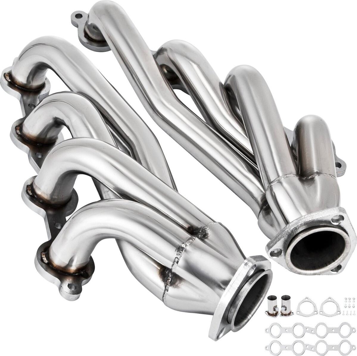 VEVOR Auspuffkrümmer-Set 1 3/4" Auspuff-Turbo-Krümmer, Edelstahl-Auspuffkrümmer, Shorty-Motorumbau LS-Swap-Auspuffkrümmer für Chevy LS1 LS2 LS3 LS6 LS10 SUV/Lkw-Fahrzeuge