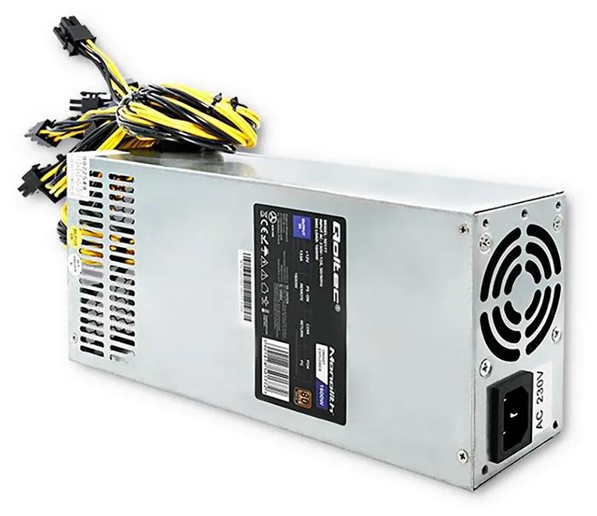 Qoltec 50177 PCI-E-Netzteil Smart 1600W | 80 Plus Gold - Data Mining