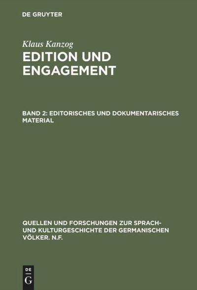 De Gruyter, De Gruyter Editorisches und dokumentarisches Material