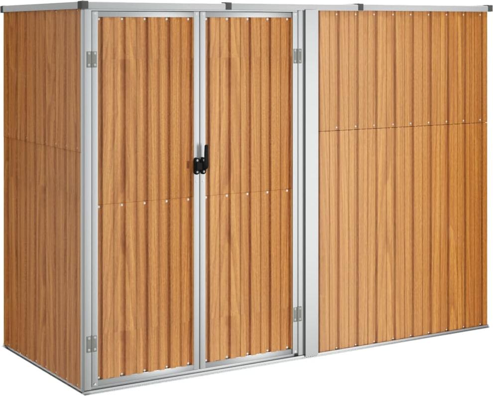 vidaXL Záhradný prístrešok Brown 225x89x161 cm Pozinkovaná oceľ