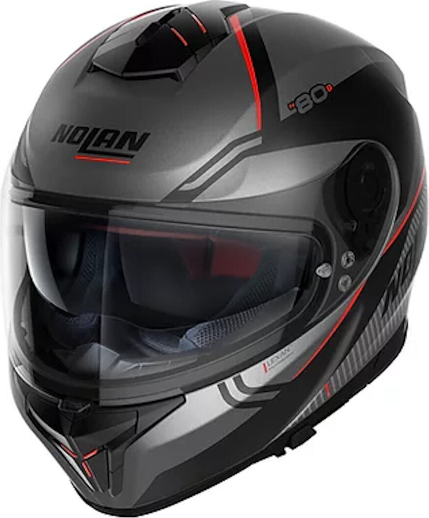 Nolan N80-8 Astute N-Com Helm, grau/rot, XS (55) N880005290247
