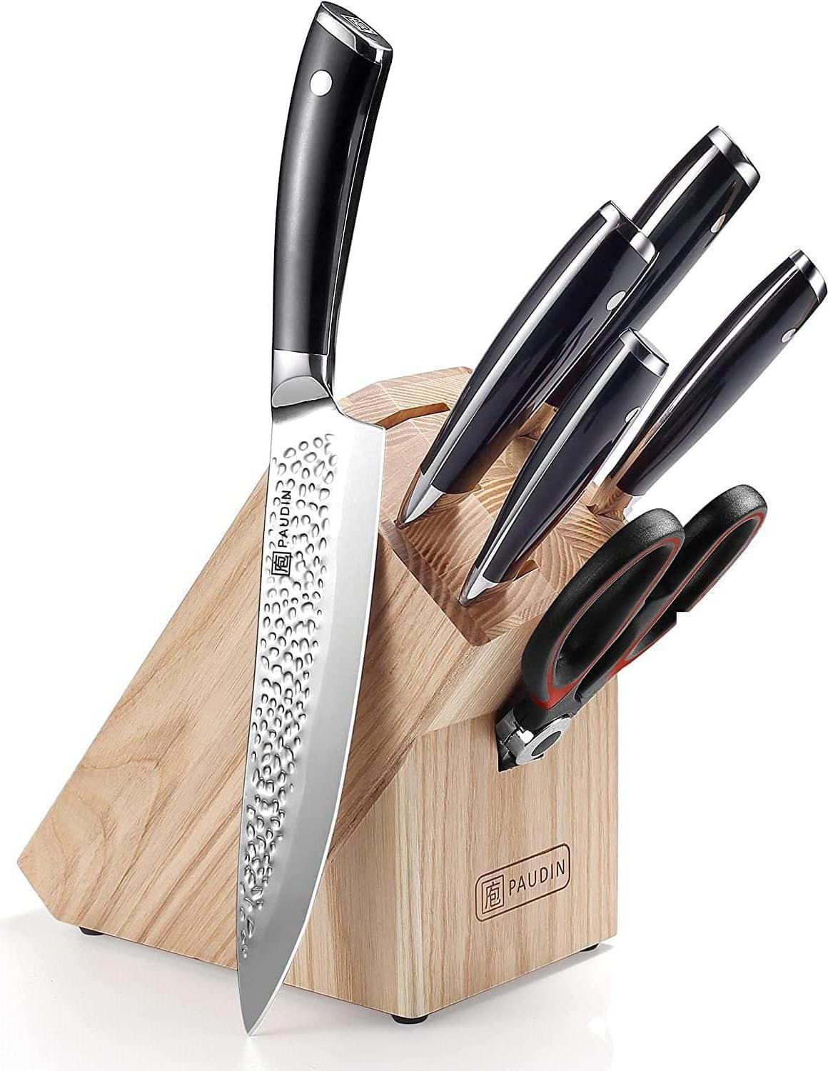 Sonstige PAUDIN Messerblock Set 7-tlg Carbon Edelstahl Ultra scharfe Kochmesser