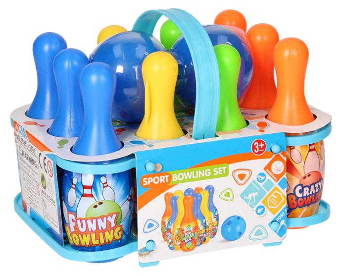 NoBrand Bowling-Set für Kinder ab 3 Jahren, farbenfroh, mit 10 Kegeln, 2 Bowlingkugeln und Aufbewahrungsregal B1171795