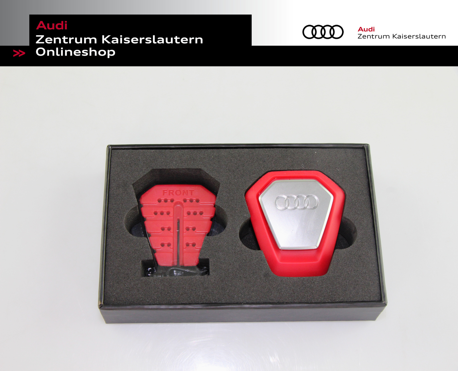 Audi Duftspender, Singleframe, mit Befestigungsclip, 45 Tage anhaltener Duft, friscer Duft, rot/alusilber 80A087009A