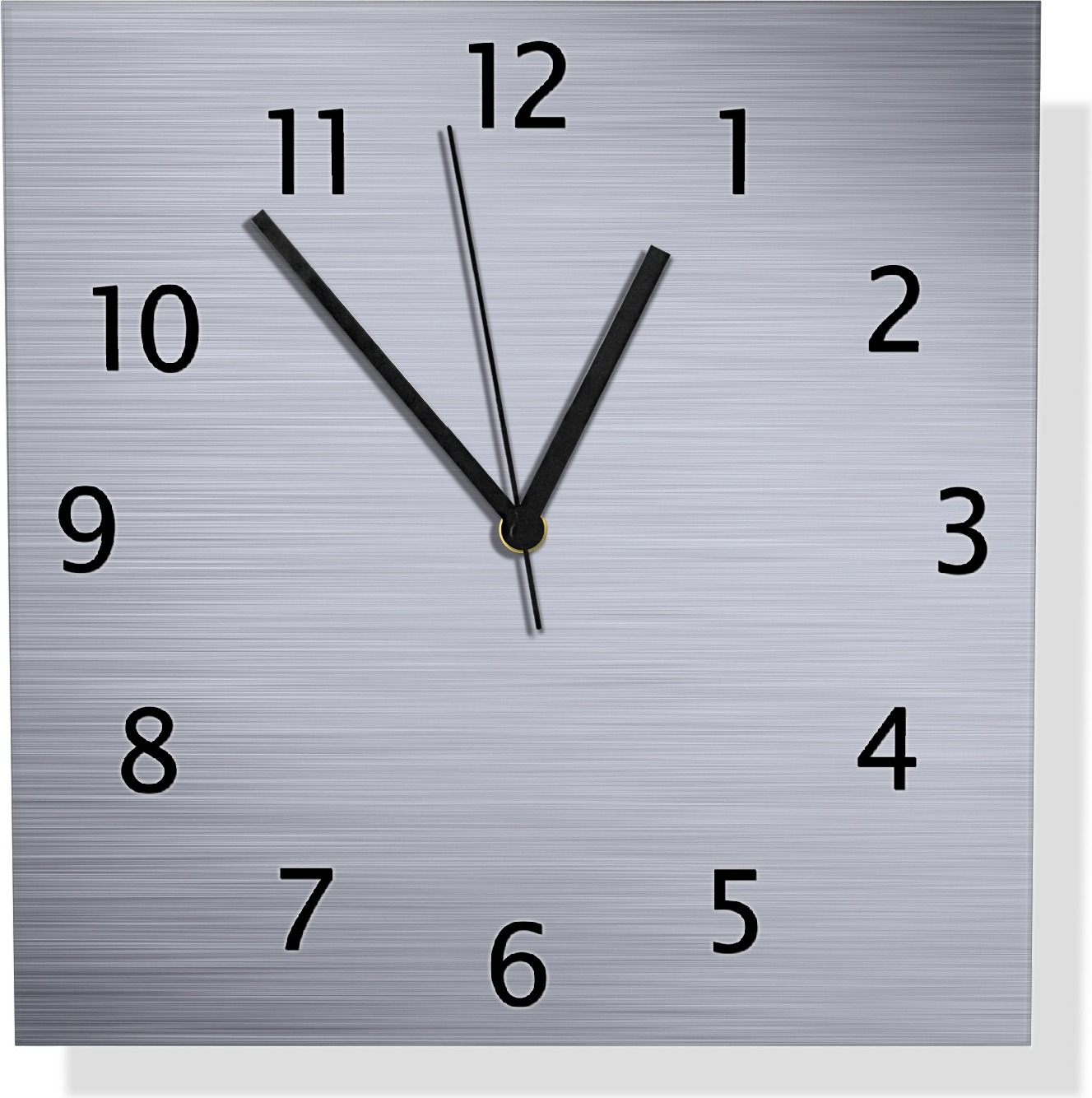 Wallario Design Wanduhr Muster aus grauen Streifen - Schraffur aus Aluverbund, Größe 30 x 30 cm uds0741-3030