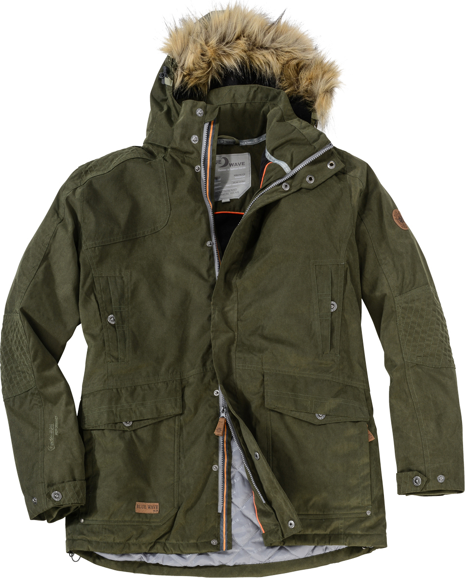 Blue Wave Funktionsparka Adam oliv große Größen