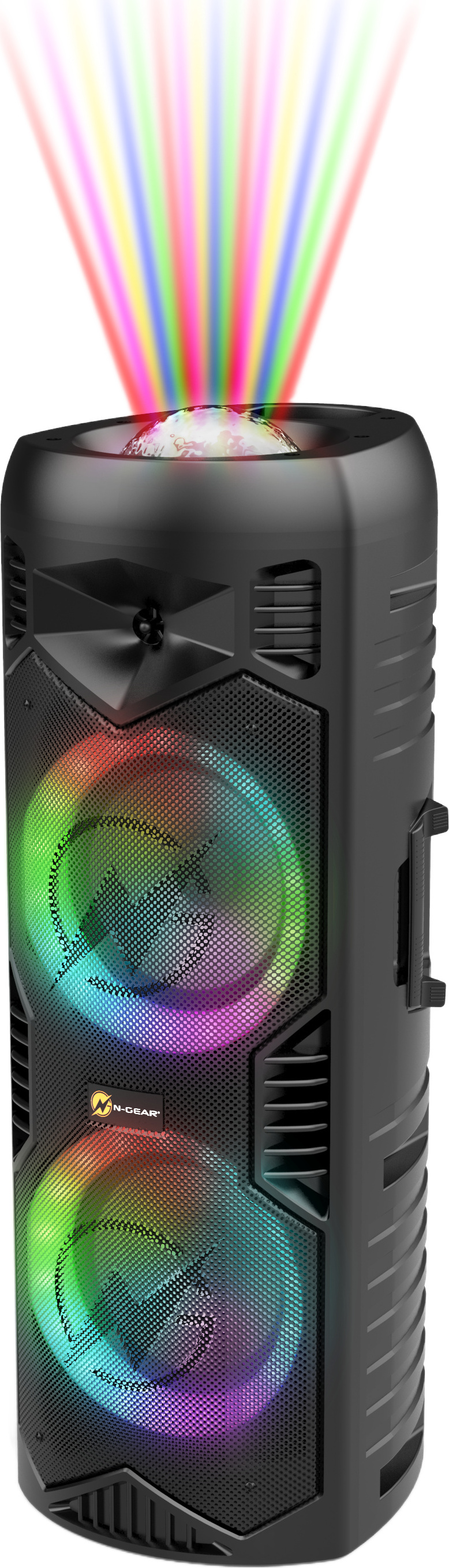 N-GEAR LGP5150 | Kabelloser Bluetooth-Party-Lautsprecher – Karaoke-Set – 1 Mikrofon – Disco-Beleuchtung LGP5150BK