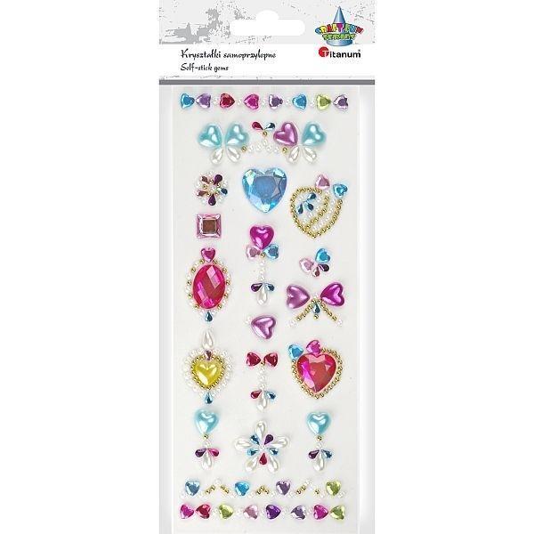 Schmuck mit selbstklebenden Kristallen in den Farben Rosa und Blau Titanum undefiniert