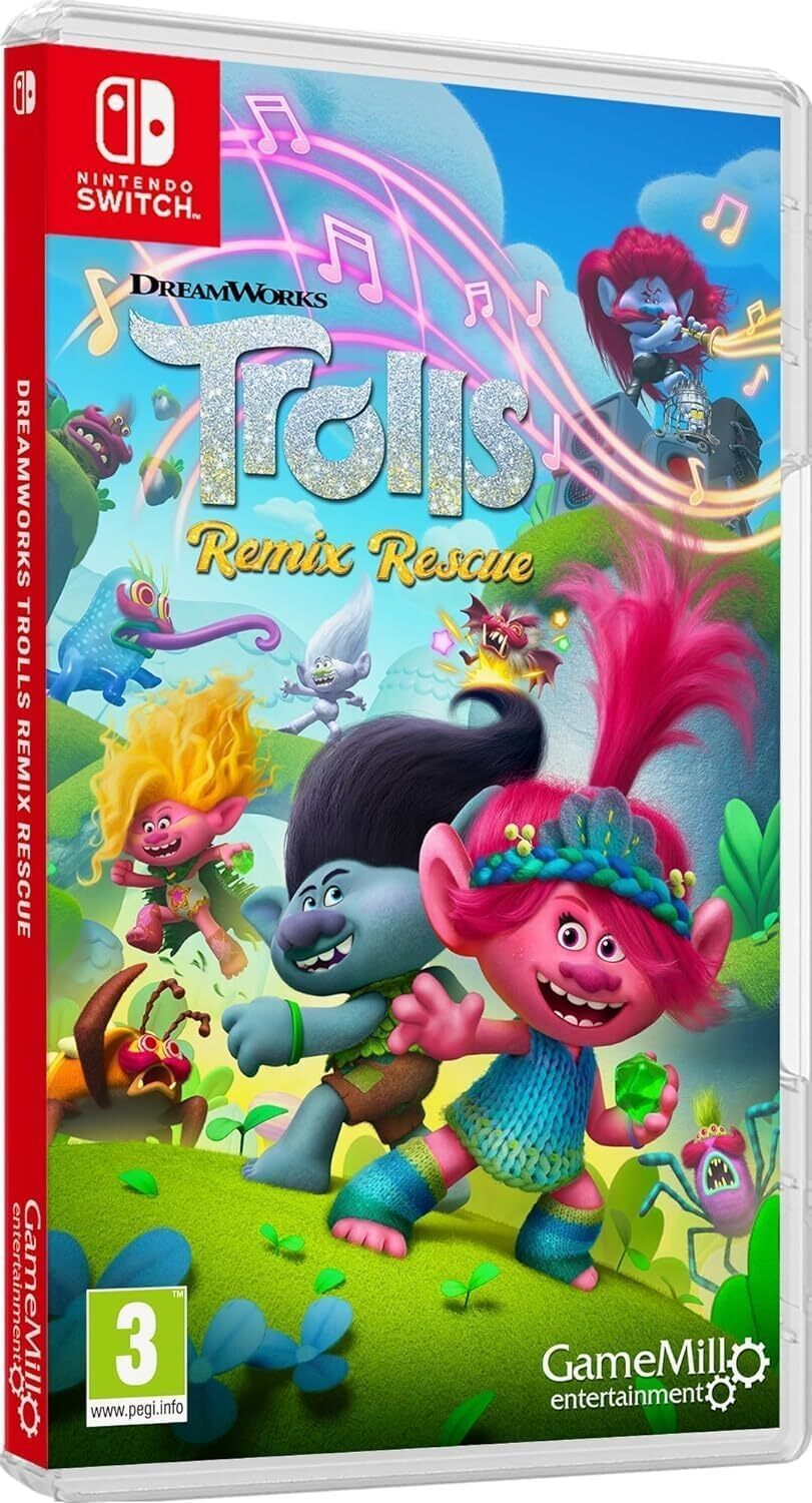 GameMill Spiel Mill Trolls Remix Rescue - Musik-Abenteuer-Videospiel für Nintendo Switch