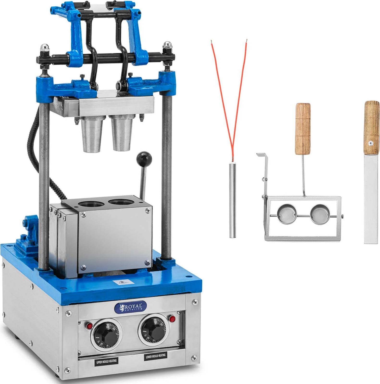 Royal Catering Waffeleisen für Eiswaffeln - 50 - 60 Waffeln/h - 55 x 70 mm -