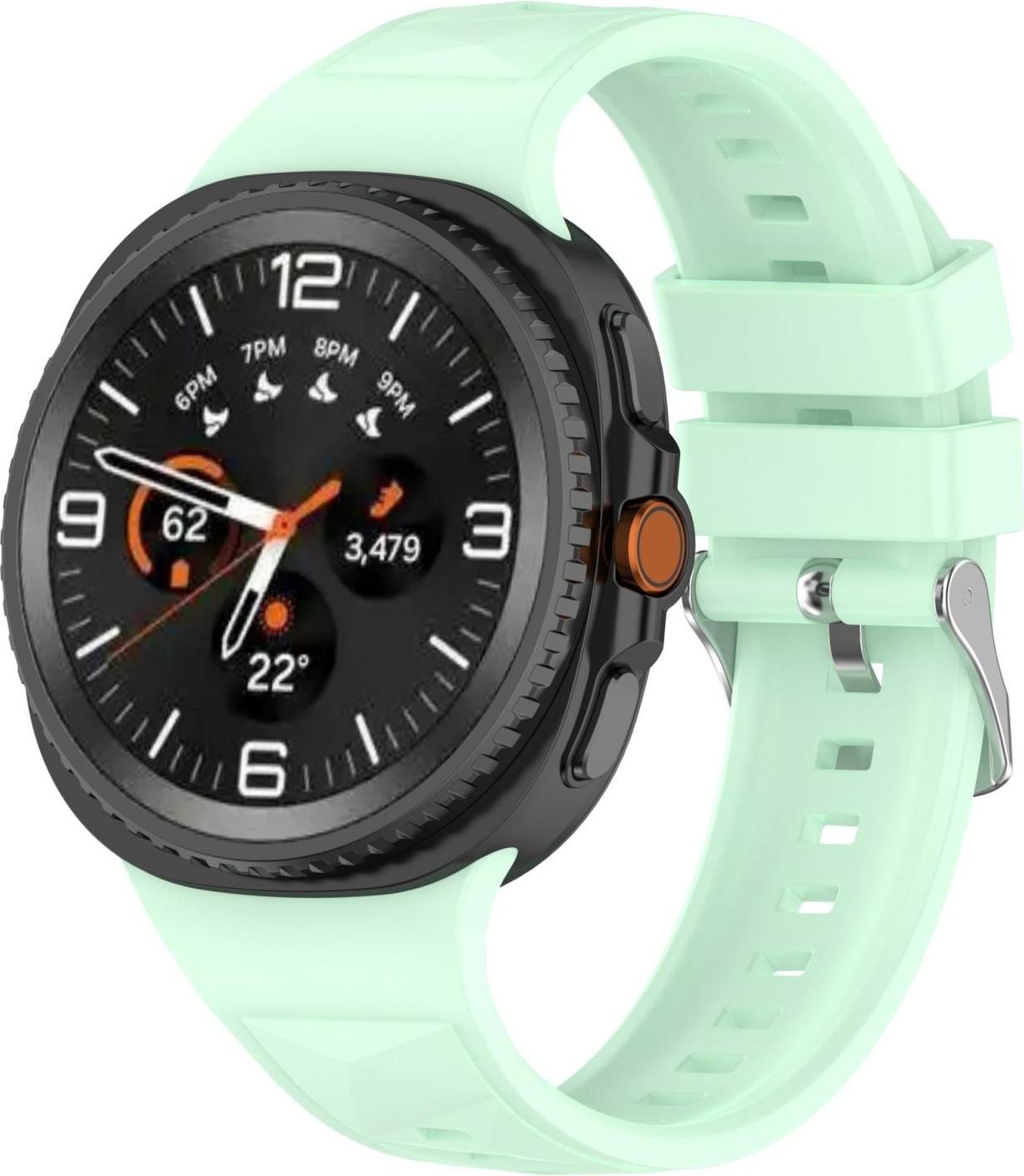 Pre Samsung Galaxy Watch 8 / 8 Classic / Ultra 2 Ice Crystal Design Silikon Armband Mint-Grün