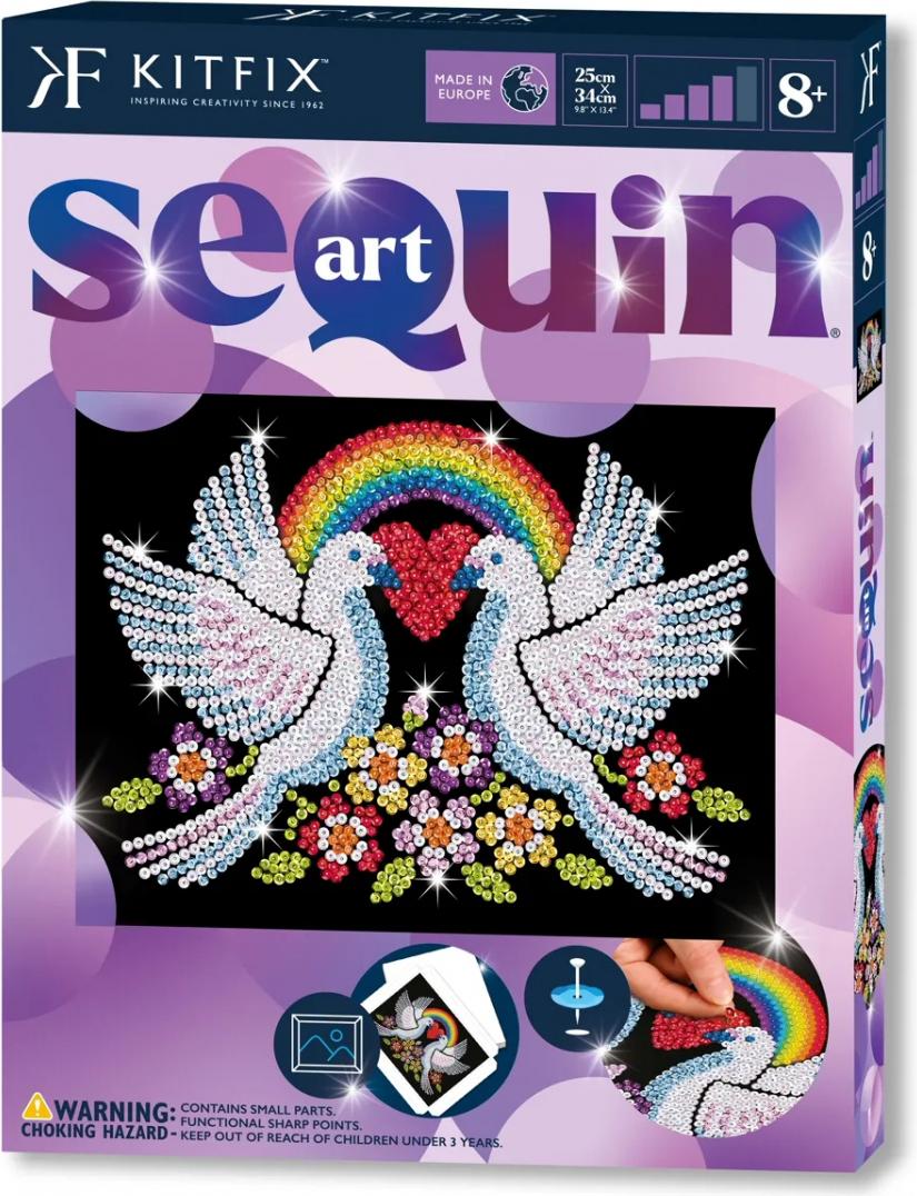 KITFIX DIY set Sequin Art Purple Doves of Hope