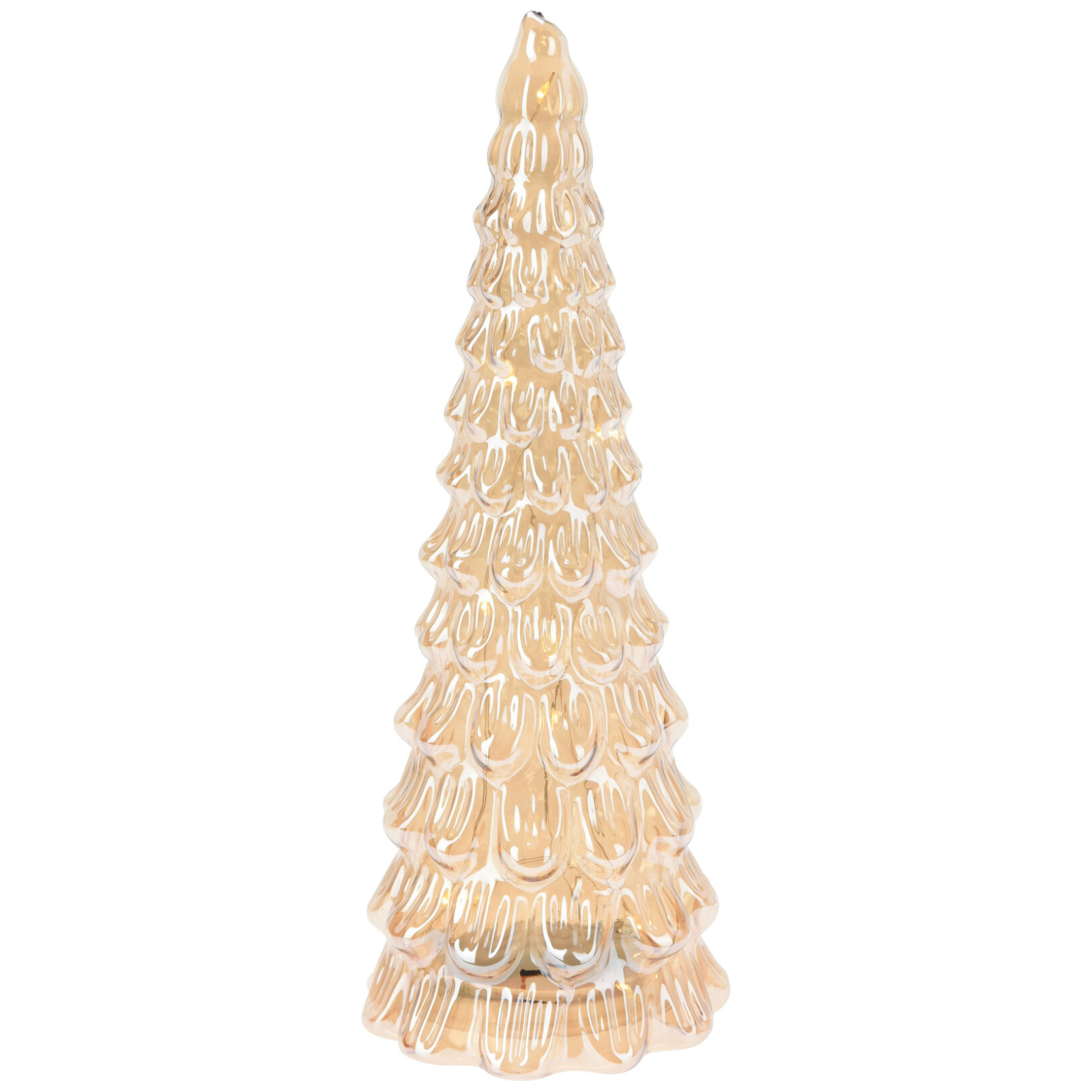 Koopman Weihnachtsbaum aus Glas mit LED-Dekoration, 24 cm