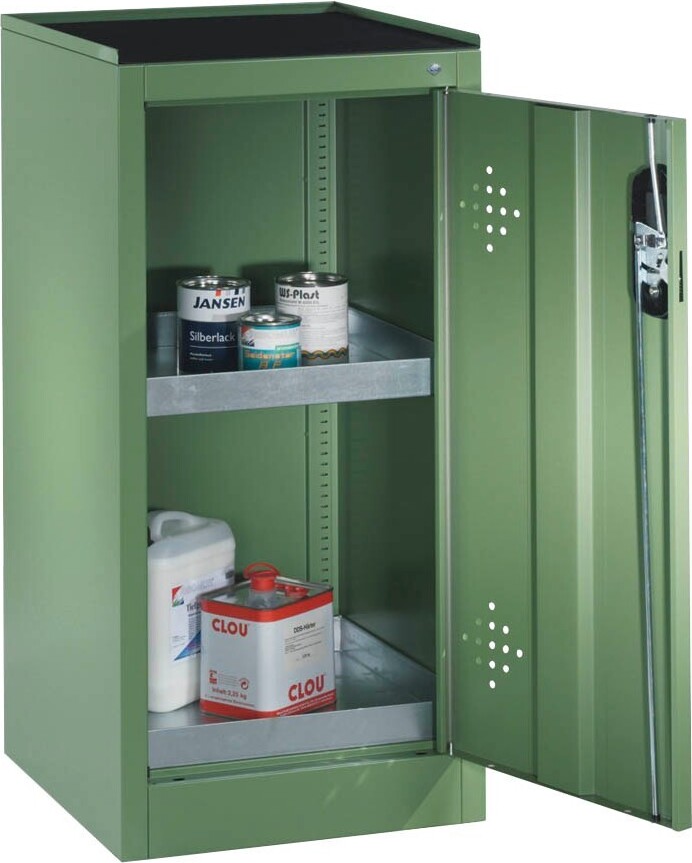 CP Umweltschrank 8721-315 S10154 resedagrün 50,0 x 50,0 x 100,0 cm, aufgebaut