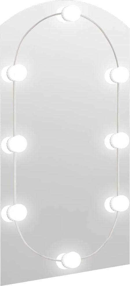 vidaXL Spiegel mit LED-Leuchten 90x45 cm Glas Bogenförmig 3102978